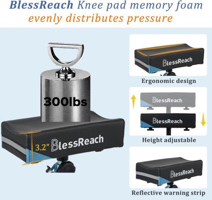 Compact Knee Scooter (Blue) (image 3)