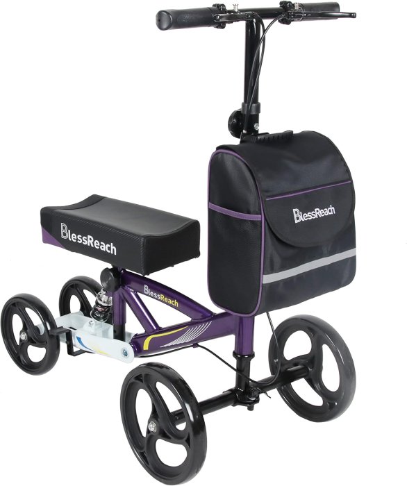 Knee Walker Deluxe Scooter with Brake and Shock Absorption