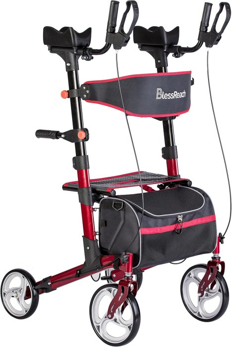 Rolling Four Wheel Walker Rollator with Seat