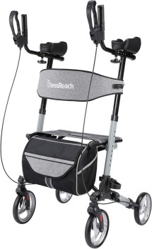 Senior Rollator Walker - Folding, 4-Wheel, Padded Backrest