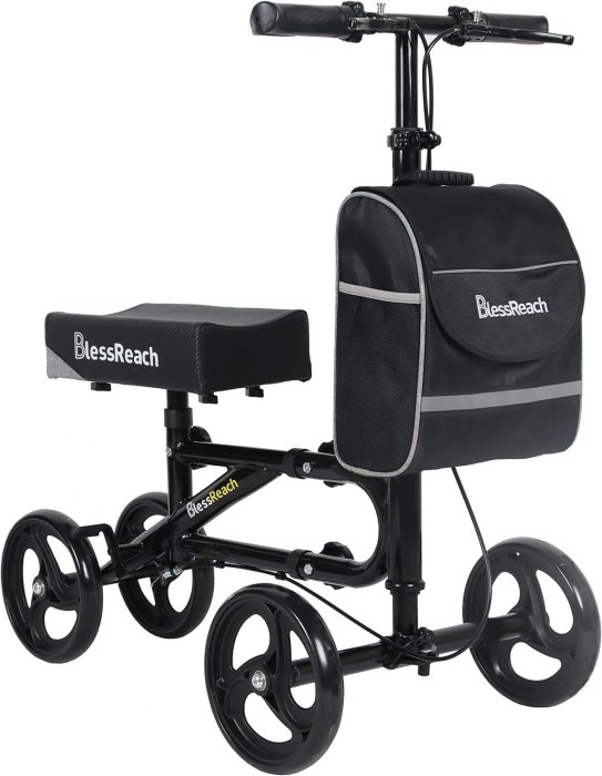 Steerable Knee Walker with Dual Braking System (Black)