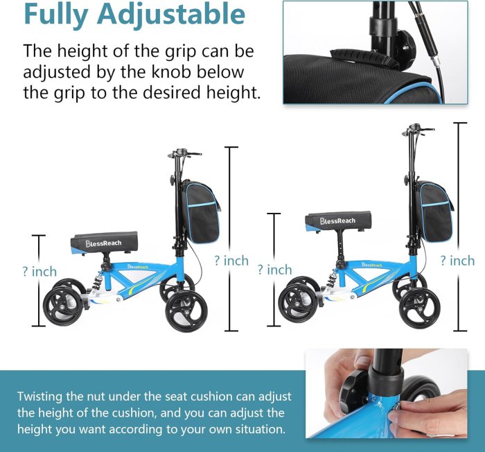 Steerable Knee Walker with Dual Rear Brake and Shock Absorption (image 5)