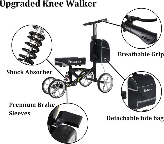 Steerable Knee Walker with Dual Rear Brake (image 3)